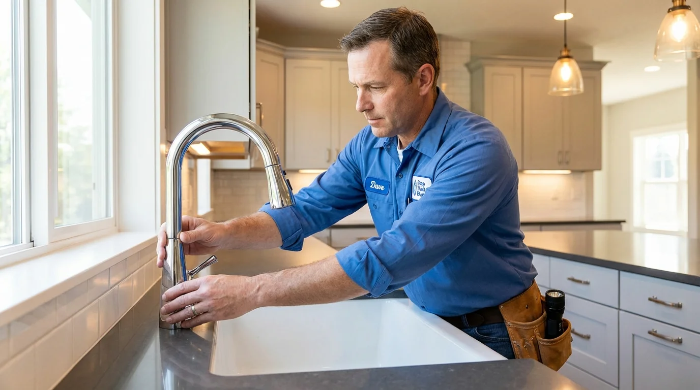 Kitchen faucet installation by Johns Plumbing LLC in Liberty